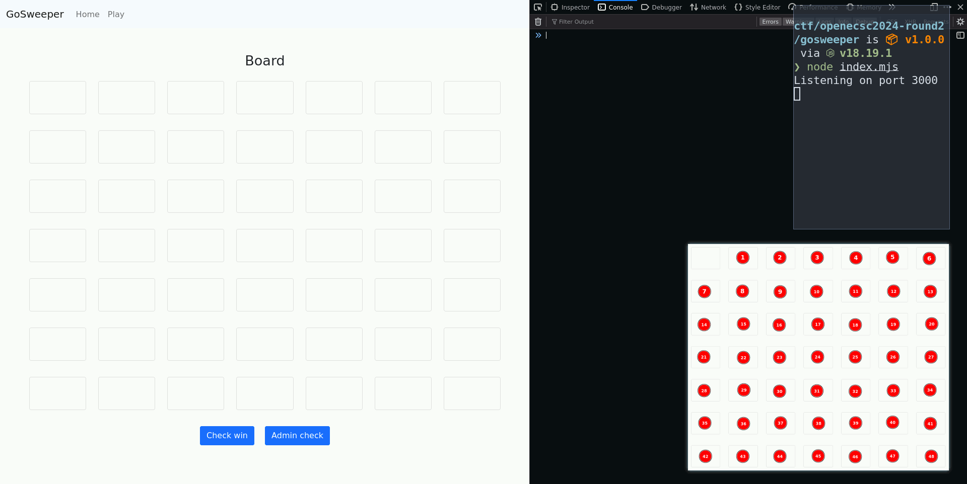 Sample gameplay animation using the oracle for tiles 0, 6, 42, 45 and 40